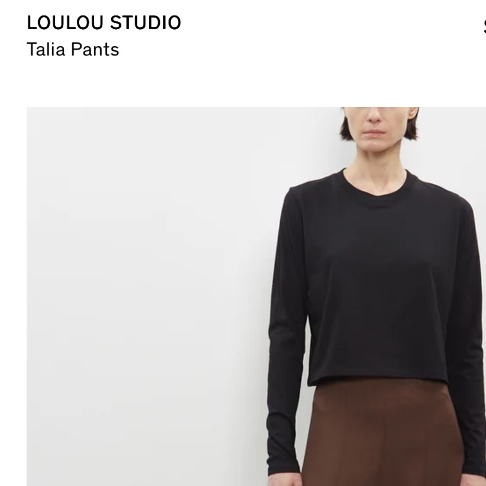 LouLou Studio - Paris, France - Elegant Brown Women's Wide-Leg Talia Pants